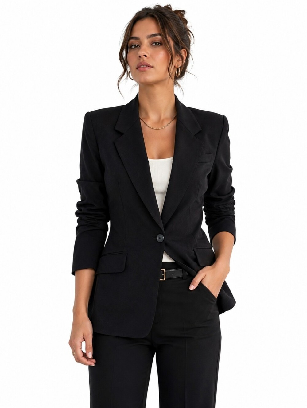 Dividends Vintage Wool Blazer Size 8 Black 100% Wool Tailored